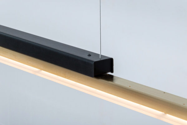 Array Level Light by Leo Krol: zwart bovendeel, messing armatuur.