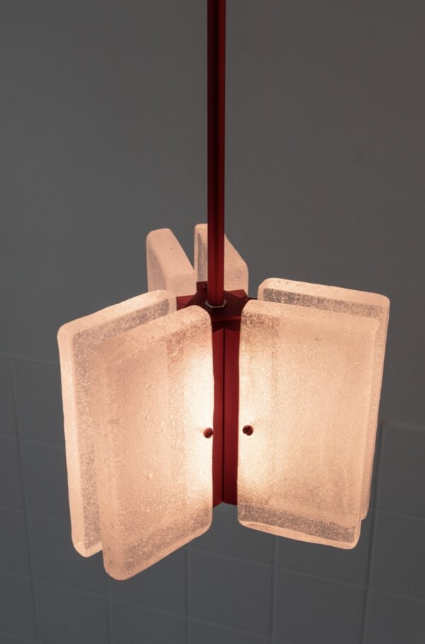 Designlamp ARRAY Slab Light kleur rood ledlamp aan